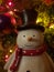 Snow snowman christmas lights festive winter smile
