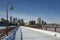 Snow on the Stone Arch Bridge, Minneapolis, Minnesota, USA