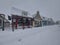 Snow on the streets in Nieuwerkerk aan den IJssel in the Winter of 2021 at the old part of the village