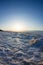 Snow sunrise wave on the shore of Olkhon. Baikal