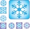 Snow symbol with three models and two colors