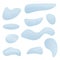 Snow texture design elements set. Snow cap, snowball, snowdrift