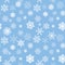 Snow tiled pattern. Snowflakes textured background. White snow