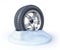 Snow tires on a snow 3d render on white