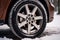 Snow tires on wheels, ready to conquer challenging winter weather