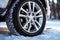 Snow tires on wheels, ready to conquer challenging winter weather