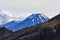 Snow top of Ngauruhoe volcano, New Zealand