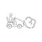 snow tractor with snowdrift in plow icon. Element of winter for mobile concept and web apps icon. Outline, thin line icon for