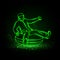 Snow tubing winter fun on the mountainside. Green neon tubing extreme skiing illustration.