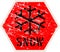 Snow warning road sign, vector illustration,