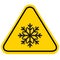 Snow warning on white background. Cold warning sign. snow ahead warning symbol. flat style