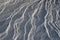 Snow wavy surface of the snowdrift layered influx