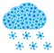 Snow Weather Coronavirus Collage Icon with Infection Items