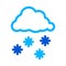 Snow weather icon vector outline symbol illustration