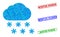 Snow Weather Triangle Icon and Grunge Winter Power Simple Watermarks