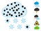 Snow Weather Wireframe Mesh Pictogram with Covid Nodes