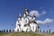 Snow-white Church in the maiden monastery. Orthodoxy in Russia