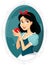 Snow White Holding Apple Vector Illustration