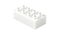 Snow White Plastic Lego Block Isolated on a White Background.