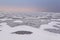 Snow and wind texture on frozen Ijsselmeer lake