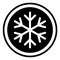 Snow winter icon, danger ice flake sign, risk alert vector illustration, careful caution symbol