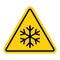 Snow winter icon, danger ice flake sign, risk alert vector illustration, careful caution symbol