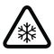 Snow winter icon, danger ice flake sign, risk alert vector illustration, careful caution symbol