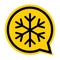 Snow winter icon, danger ice flake sign, risk alert vector illustration, careful caution symbol