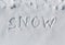 SNOW written in snow