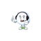 Snowball cute cartoon character design with headphone