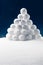 Snowballs heap on dark blue background