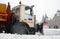 Snowblower clears snow-covered Red Square