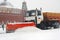 Snowblower clears snow-covered Red Square