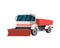 Snowblower or snowplow truck with scraper, flat vector illustration isolated.