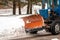 Snowblower tractor clearing snow