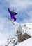 Snowboard cliff jump