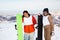 Snowboard couple on ski resort