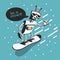 Snowboard Design With Robot Snowboarder Illustration Who Says Let It Snow.