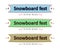 Snowboard festival set of ribbons, greeting card, flat