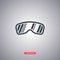 Snowboard glasses icon isolated on a gray background. Black symbol in a flat style.