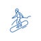 Snowboard line icon concept. Snowboard flat  vector symbol, sign, outline illustration.