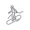 Snowboard line icon concept. Snowboard vector linear illustration, symbol, sign