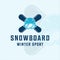 snowboard logo vintage vector illustration template icon graphic design. ski goggles and board symbol or sign for winter sport