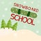 Snowboard school logo template.