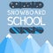 Snowboard school logo template.