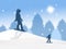 Snowboard silhouette in winter