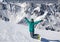 Snowboard at snow hill, Solden, Austria, extreme winter sport