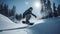 A snowboarder doing tricks on a half-pipe created with Generative AI