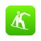 Snowboarder icon digital green