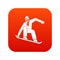 Snowboarder icon digital red